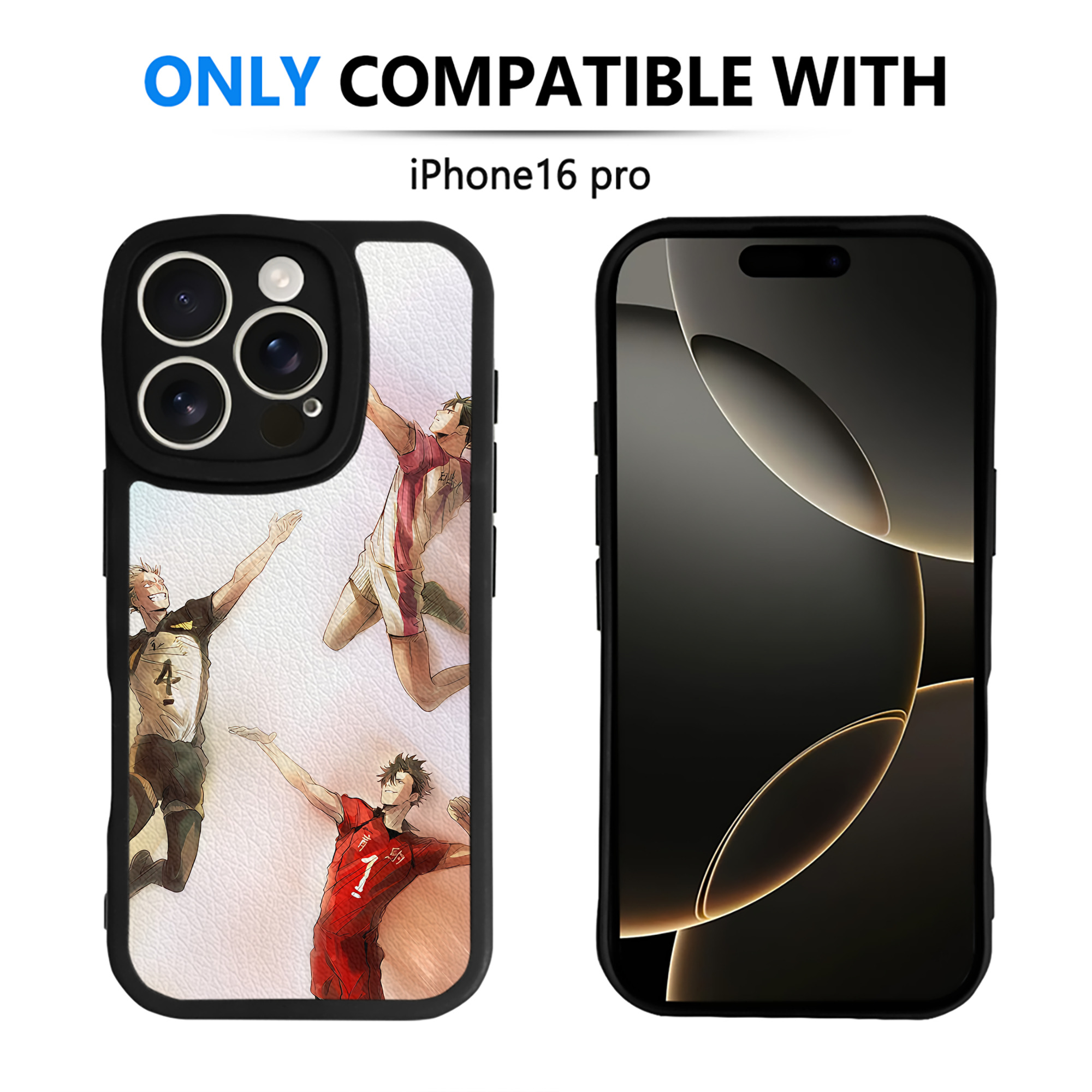（画像用） ハイキュー!! Haikyu!! 【iPhone 16シリーズ対応】シリコンスマホケース（レザー調） 材質：シリコン